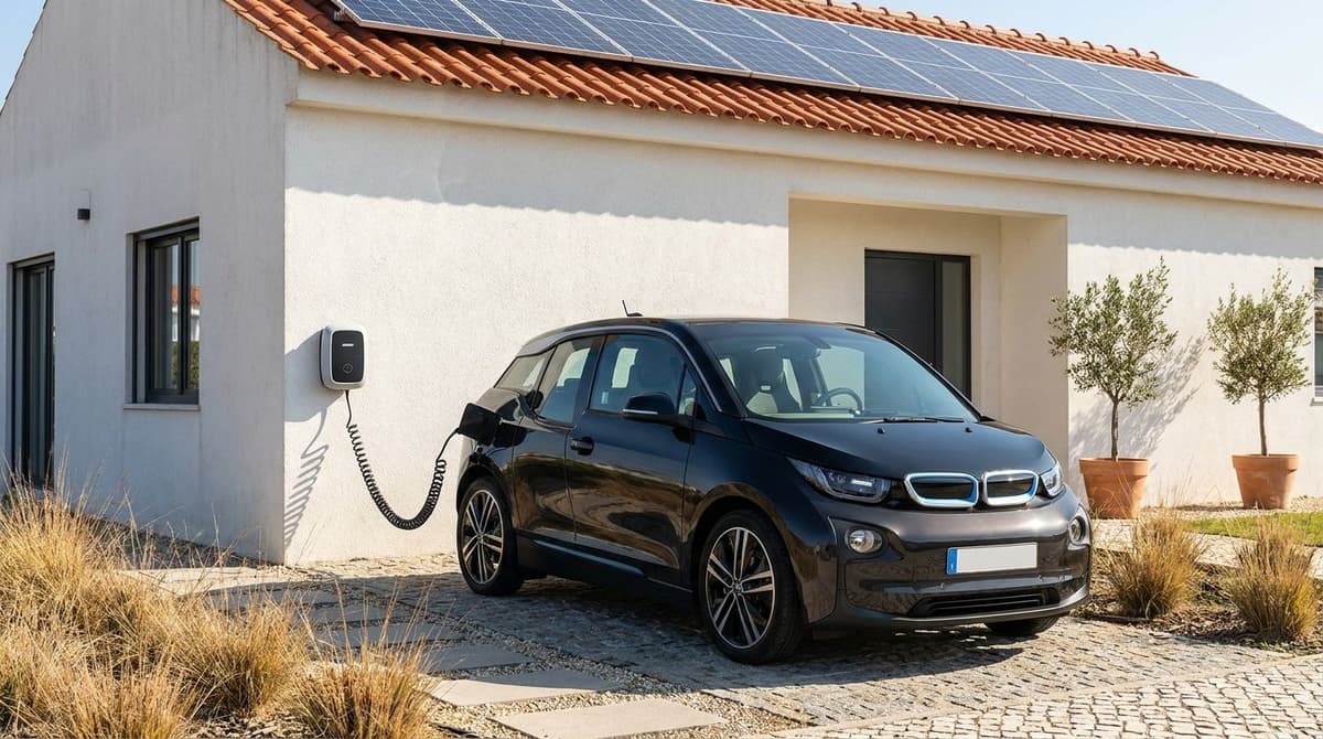 Carregar carro elétrico em casa com painéis solares