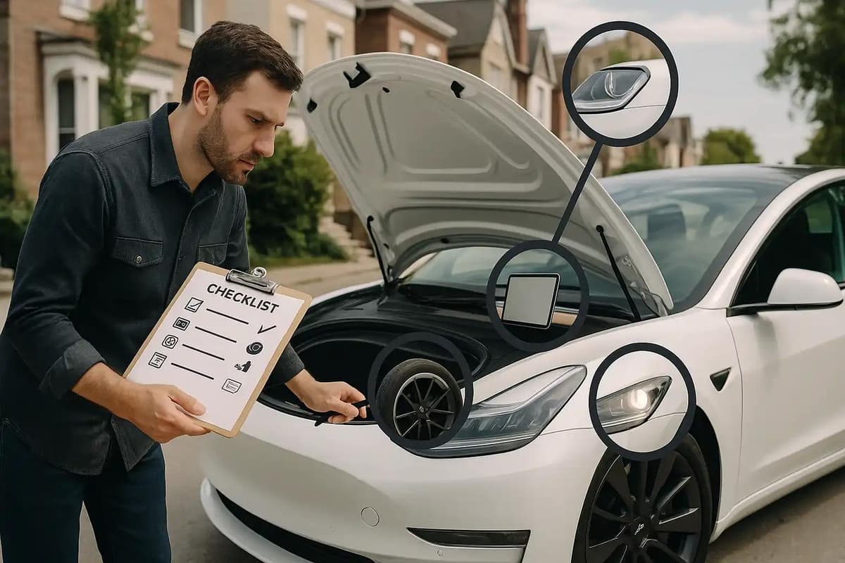 Checklist essencial para inspecionar um Tesla usado